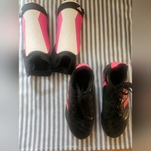 Adidas Girls Soccer Cleats And Shin Guards